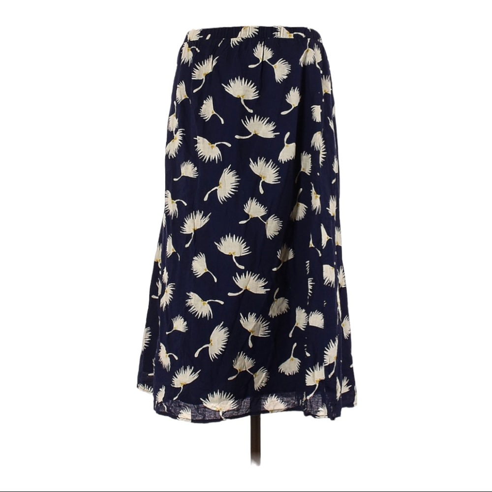 Old Navy SP Navy Floral Midi Skirt Elastic Waist Lightweight Casual Boho